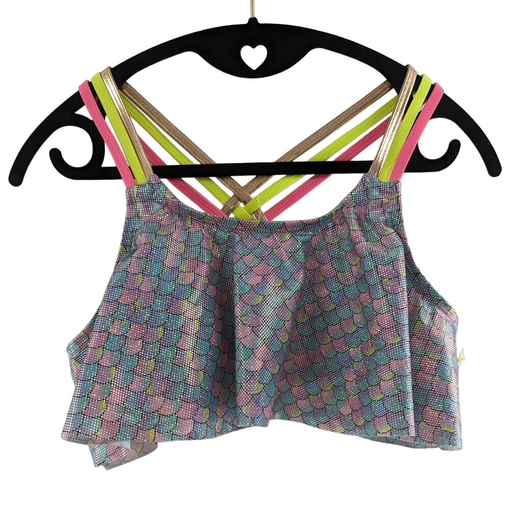 BCB Swim Girls Bikini Top Sparkle Shell Size XL